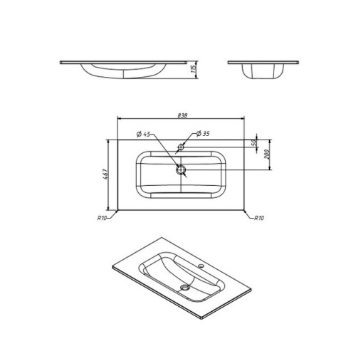 Умывальник Caprigo Novara 85 GC18R 34912