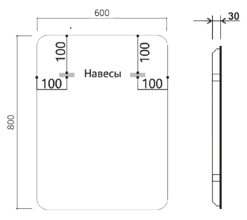 Зеркало Vincea LED 600x800 VLM-3VC600