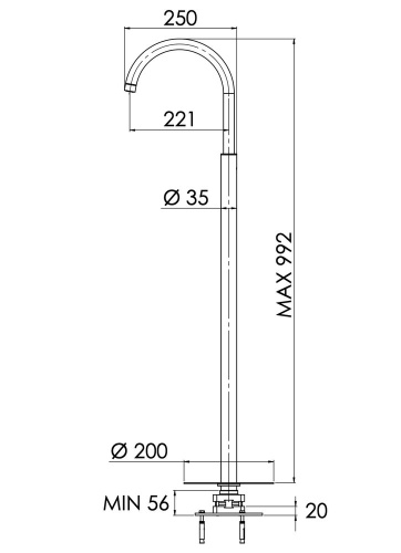 Излив напольный Daniel Swing S204708DP