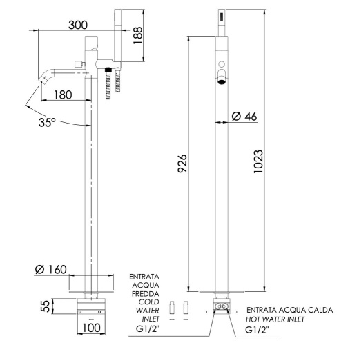 Смеситель для ванны Daniel Trilogy TG67815