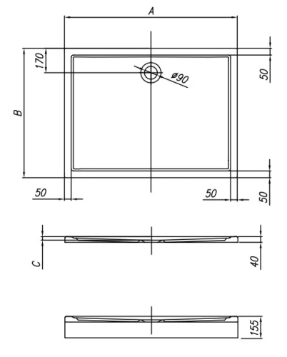 Душевой поддон Kolpa-san Flamenco 160x80  946000