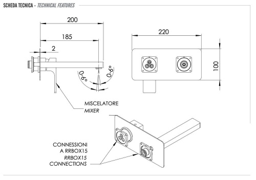 Смеситель для раковины Remer Absolute AU15KBXV, сталь