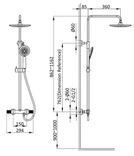 Душевая система Vincea Desire VSFS-1D0TCH