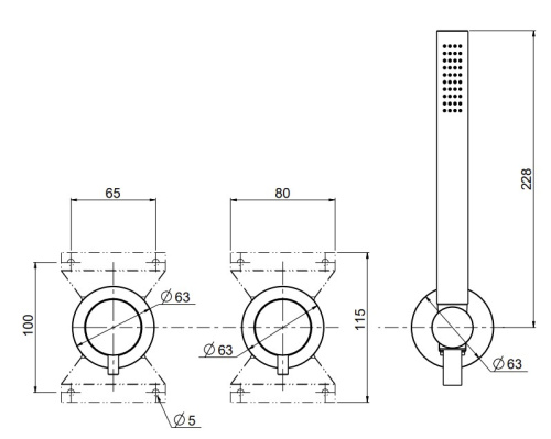 Смеситель для душа QuadroDesign Source/Ottavo 1368.00AS
