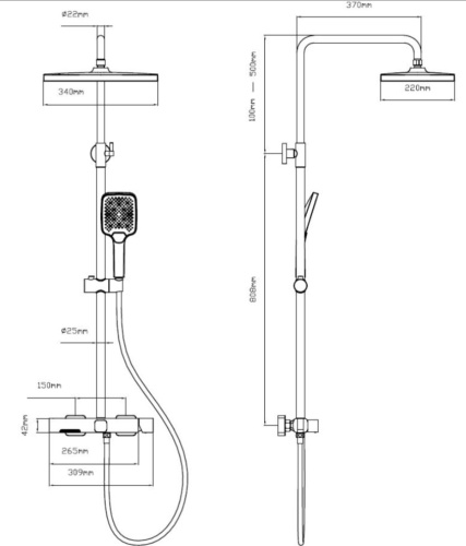 Душевая система Vincea Core VSFS-4CO1BN