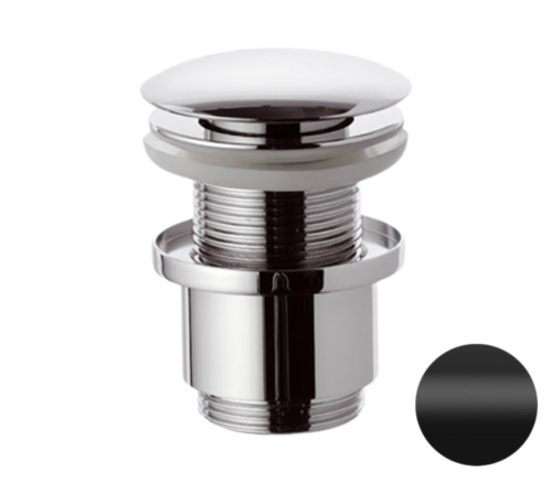 Донный клапан без перелива 1”1/4 Remer 904CC2114NO, черный матовый