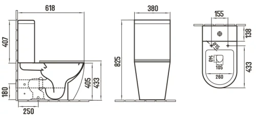 Унитаз напольный CeramaLux 2166XMH