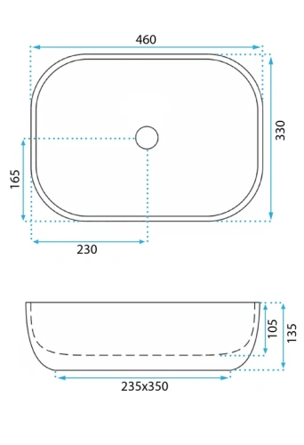 Умывальник Rea Belinda Ash U3324