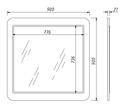 Зеркало Caprigo Jersey 90 34331-103.000.00.05