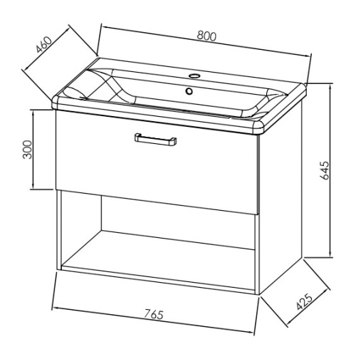 Тумба подвесная Kolpa-san Evelin OUE II 80 Gray antracit 573900