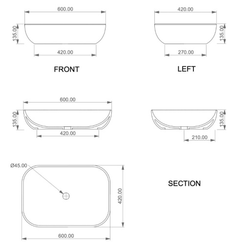Умывальник GSG Ceramic Design Easy EALAVRE60003