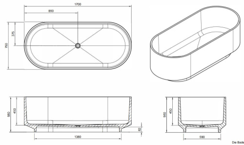 Ванна Knief Ellipse shape Citrin 70003060