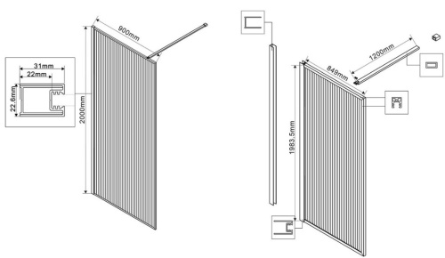 Душевая стенка Vincea Walk-In VSW-1HP900FLGM
