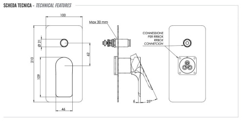 Смеситель для душа Remer Infinity I09KBXV, сталь