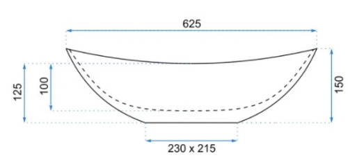 Умывальник Rea Royal Black White U6600