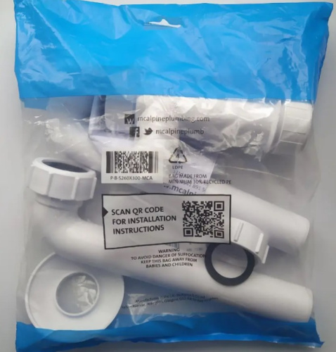 Сифон для умывальника McALPINE HC13SPS-X32PF