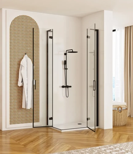 Душевой уголок Rea Hugo Double black 80x80 K6600