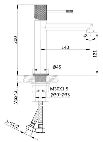 Смеситель для раковины Vincea Desire VBF-1D1BN