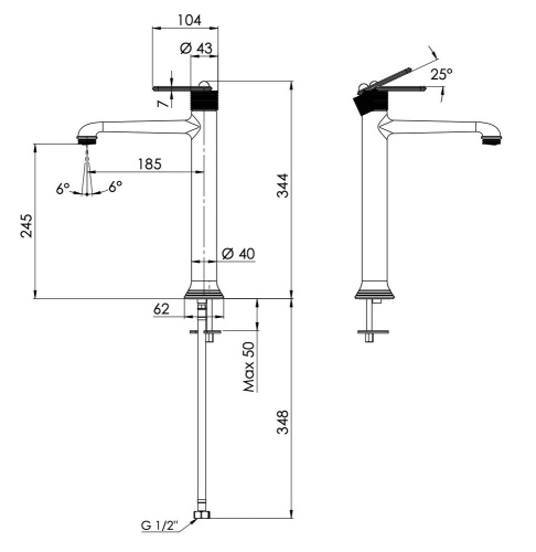 Смеситель для раковины Daniel Brooklyn BY607BCR