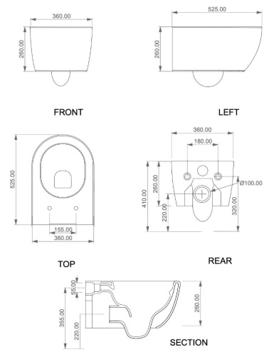 Унитаз подвесной GSG Ceramic Design Like LKWCSO017