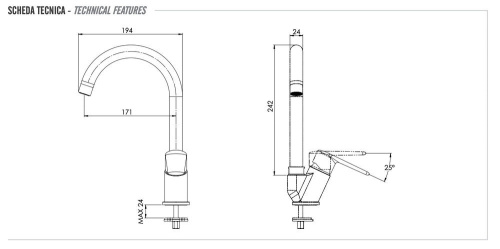Смеситель для кухни Remer Vanity V42B