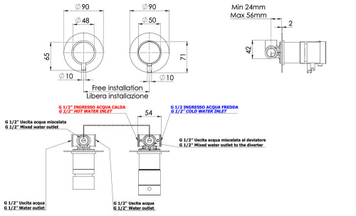 Смеситель для душа Remer X Style XT96CFP, черный брашированный хром