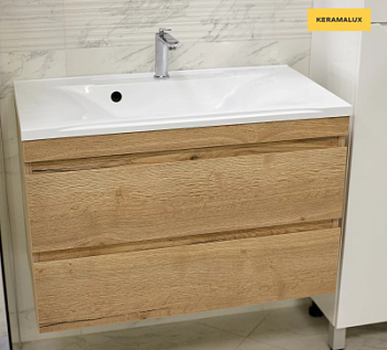 Тумба подвесная Vela Каскад Дуб Галифакс 80П под Milen TU27149