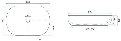 Умывальник Rea Cleo 61 beige matt U9655