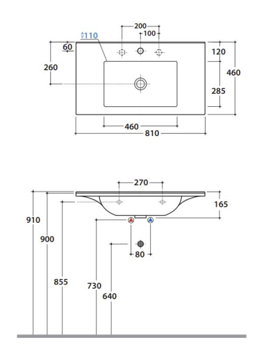 Умывальник Globo Anita HA081BI