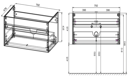 Тумба подвесная Vincea Chiara VMC-2C800CO C.Oak