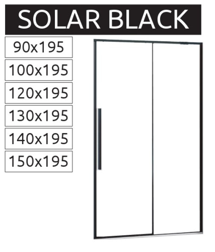 Душевая дверь Rea Solar Black 150 K6360