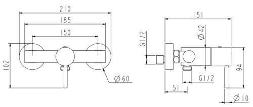 Смеситель для душа Nemo Round NM-2341CR chrome