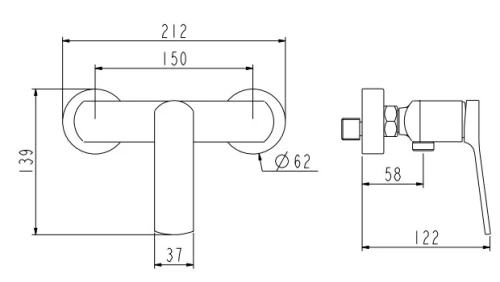 Смеситель для душа Nemo Prima NM-1341-BGM brush gun metal