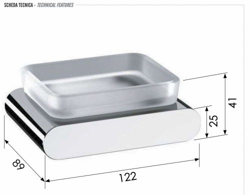 Мыльница Remer Lounge LN10CFP, черный брашированный хром