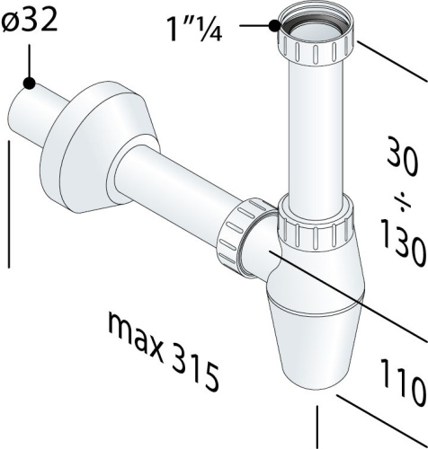 Сифон 1"1/4 OMP Tea 217.444.5