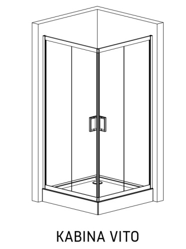 Душевой уголок Calani Vito 90x90 Black CAL-K6003