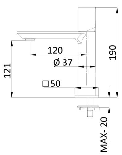 Смеситель для раковины Remer Edge EG512XV, сталь