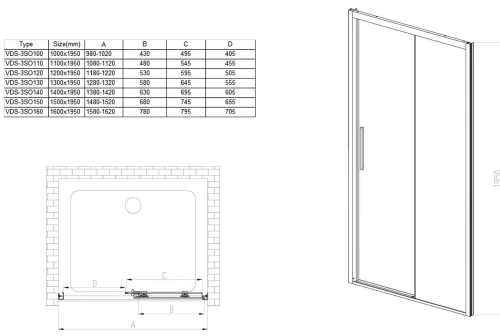 Душевая дверь Vincea Soft VDS-3SO150CLGM