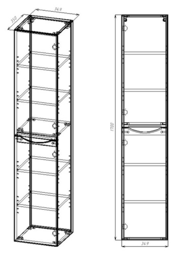 Пенал подвесной Vincea Mia VSC-2M170GW-R