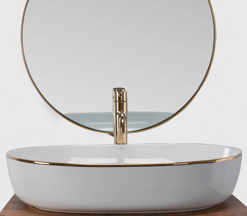 Умывальник Rea CLEO White Gold Edge U6211