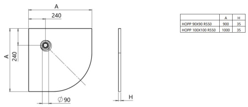 Душевой поддон Kolpa-san Hopp R 100x100 R55 manhattan 575790