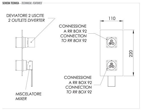 Смеситель для душа Remer Qubika Q92KB