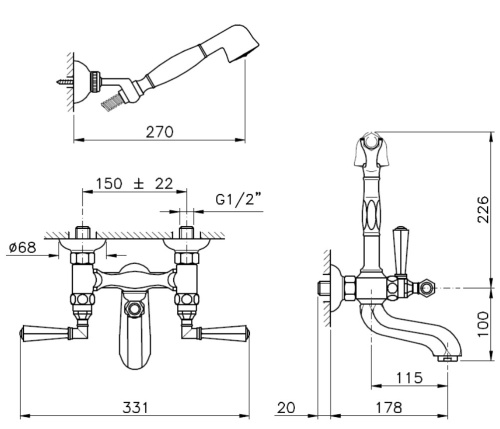 Смеситель для ванны Nicolazzi Teide 1902GB05