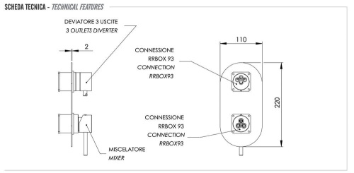 Смеситель для душа Remer X Style X93KBCFP, чёрный брашированный хром