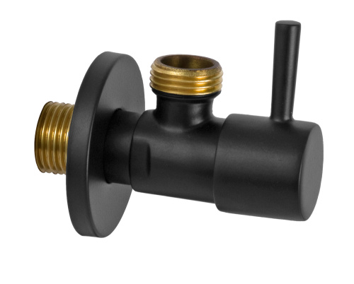 Запорный вентиль 1/2*1/2 Remer 128L1212NO, черный матовый