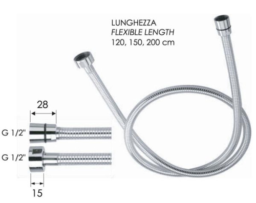 Шланг для душа ПВХ Remer 332CNBC200 200 cм