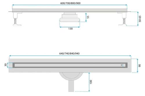 Душевой трап Rea Neox Slim pro gold matt 800 G2715