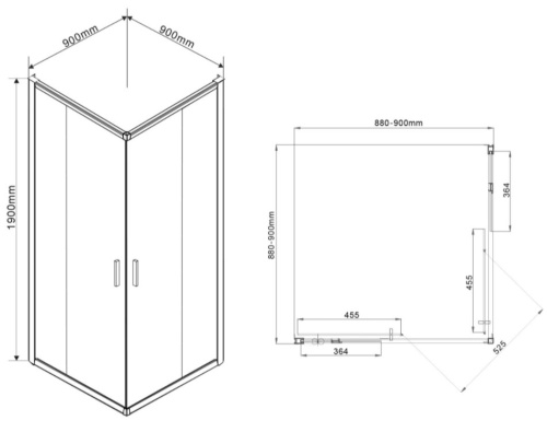Душевой уголок Vincea Garda VSS-1G900CHB