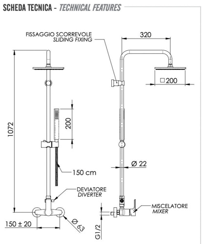 Душевая система Remer Energy EY37X7SS9SSBO, белый матовый