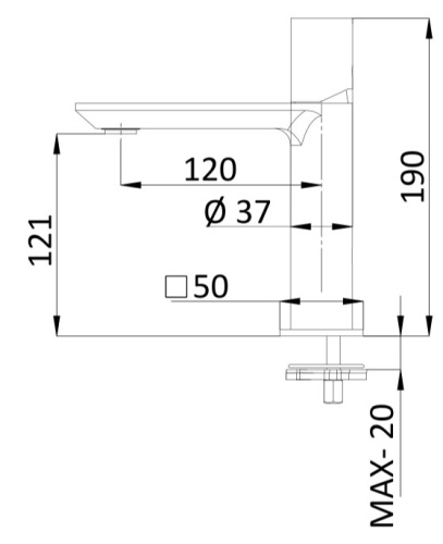 Смеситель для раковины Remer Edge EG610BG, золото брашированное